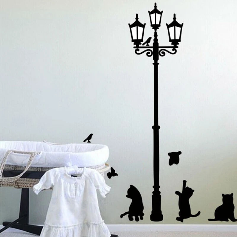 Ancient Lamp Cats and Birds Wall Sticker - Creative DIY - MASS FABRICATIONS 