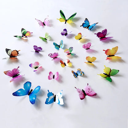 12Pcs/Set Luminous Butterfly Wall Stickers - Living Room Decoration - MASS FABRICATIONS 