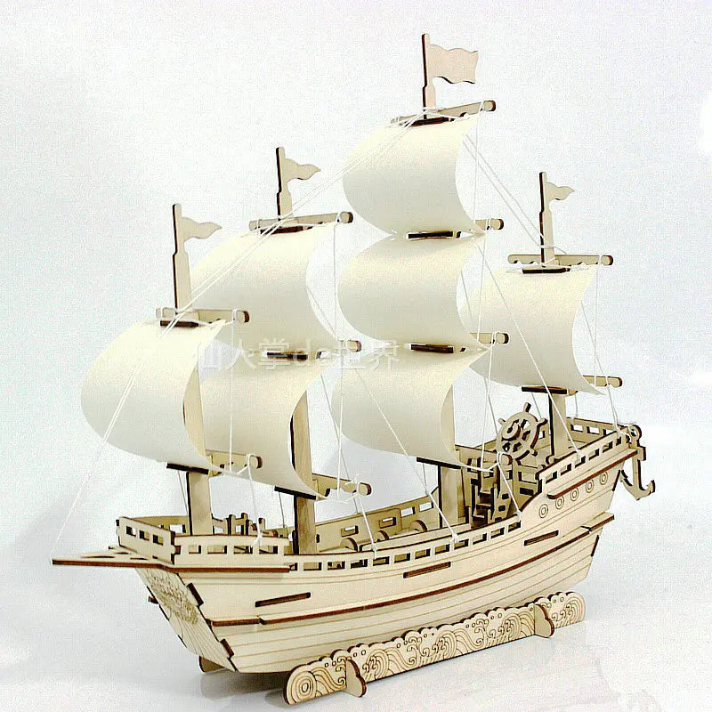 Wooden Puzzle Ship Jigsaw Building Blocks Model - MASS FABRICATIONS 