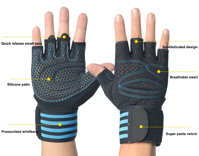 Weightlifting Gloves with Wrist Support - MASS FABRICATIONS 