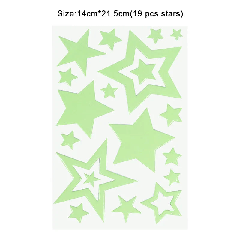 Luminous 3D Stars Wall Stickers for Kids Room - MASS FABRICATIONS 