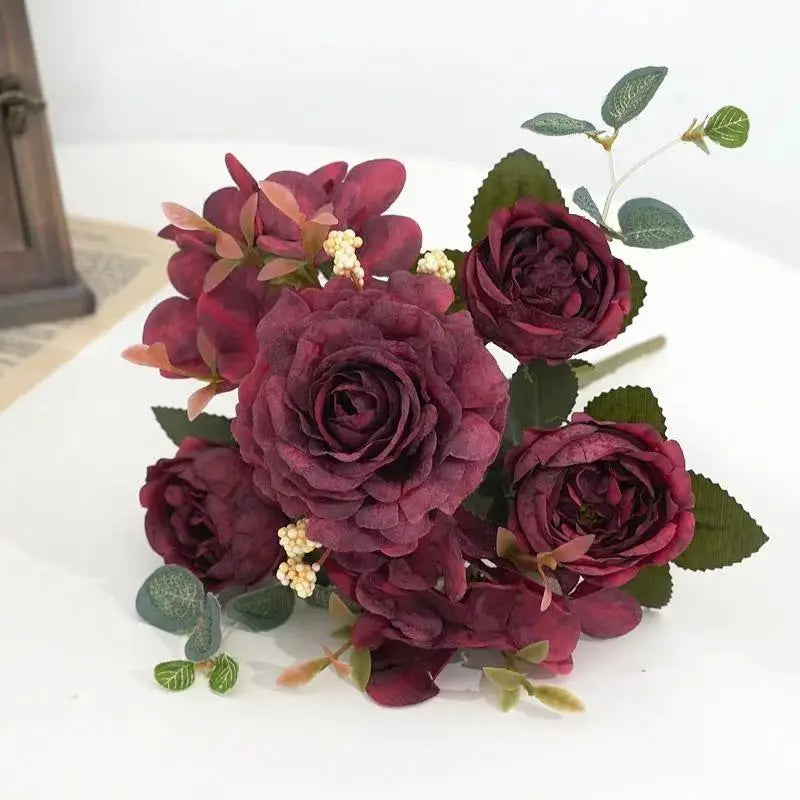 Artificial Retro Silk Rose Bouquet - MASS FABRICATIONS 