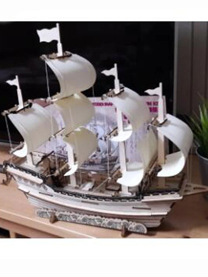 Wooden Puzzle Ship Jigsaw Building Blocks Model - MASS FABRICATIONS 