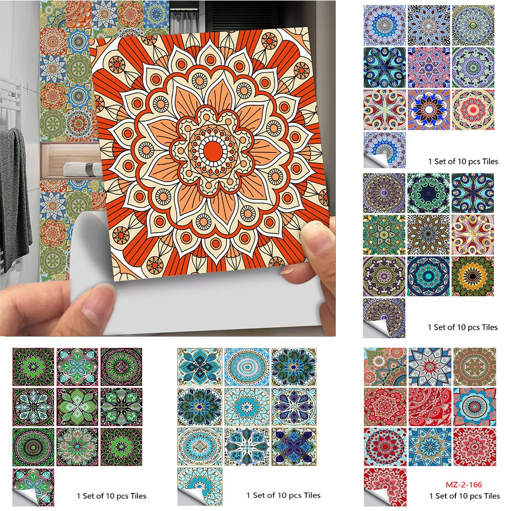 Mandala Style Crystal Tiles Ceramics Wall Stickers - MASS FABRICATIONS 