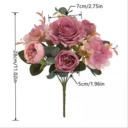 Artificial Retro Silk Rose Bouquet - MASS FABRICATIONS 