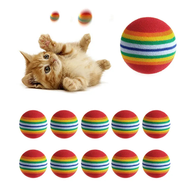 10Pcs Colorful Cat Toy Balls - MASS FABRICATIONS 