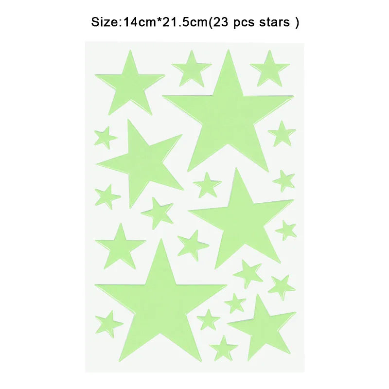 Luminous 3D Stars Wall Stickers for Kids Room - MASS FABRICATIONS 