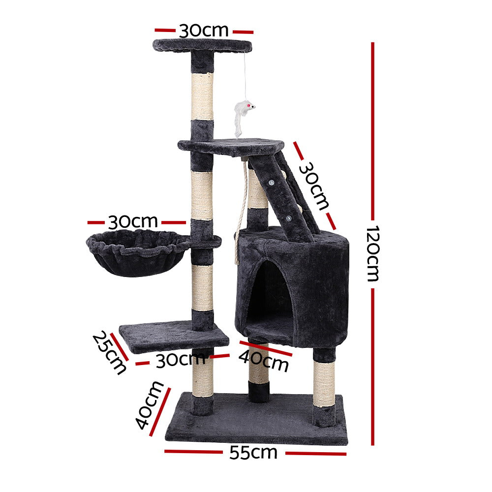 i.Pet 120cm Cat Tree Tower Scratcher Condo