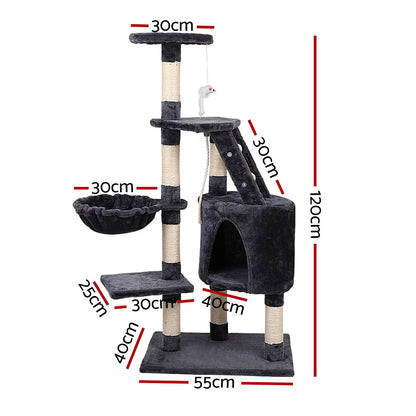 i.Pet 120cm Cat Tree Tower Scratcher Condo