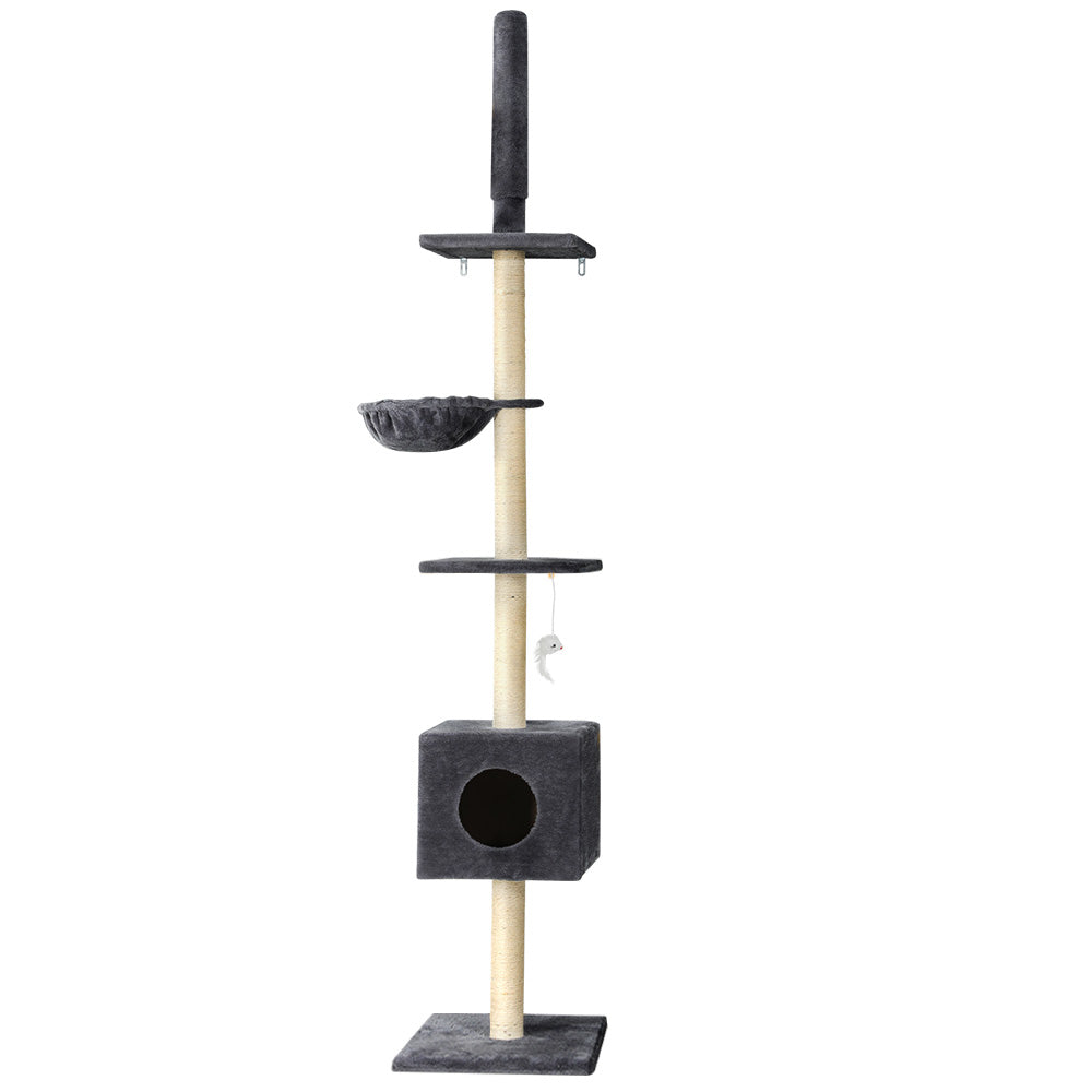 i.Pet 260cm Cat Tower & Scratching Post – Dark Grey