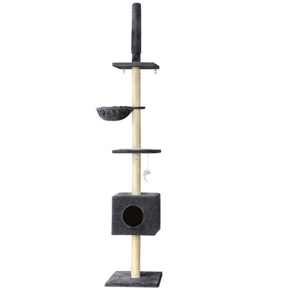 i.Pet 260cm Cat Tower & Scratching Post – Dark Grey