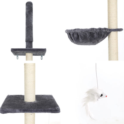 i.Pet 260cm Cat Tower & Scratching Post – Dark Grey