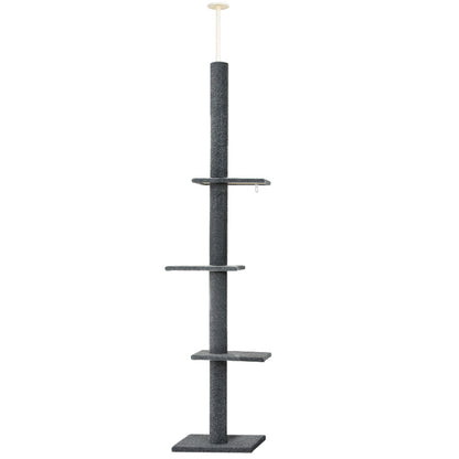 i.Pet 290cm Cat Tower & Scratching Post – Grey