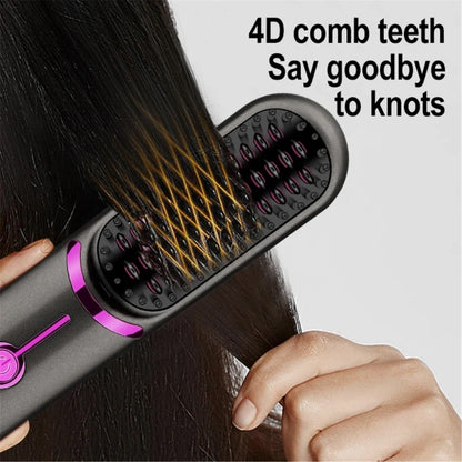 USB Rechargeable Hair Straightening Brush - MASS FABRICATIONS 