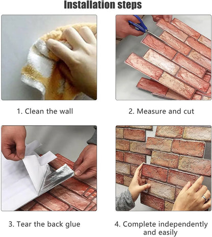 Self Adhesive Waterproof 3D Brick Wall Panels - MASS FABRICATIONS 