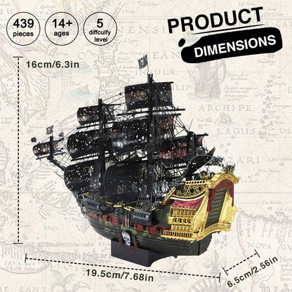 3D Jigsaw Pirate Ship Puzzle - DIY Model Building - MASS FABRICATIONS 