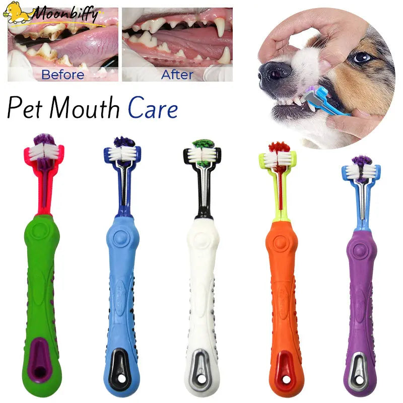 Three-Head Multi-angle Pet Toothbrush - MASS FABRICATIONS 