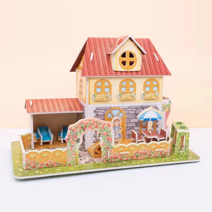 Kids DIY 3D House & Castle Building Puzzle - MASS FABRICATIONS 