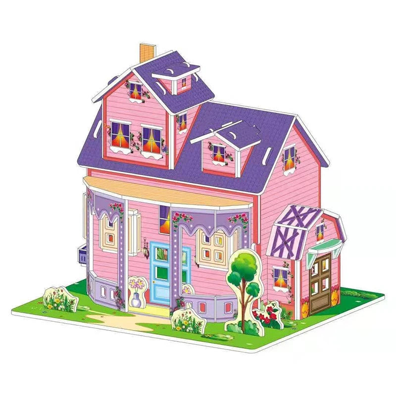 Kids DIY 3D House & Castle Building Puzzle - MASS FABRICATIONS 