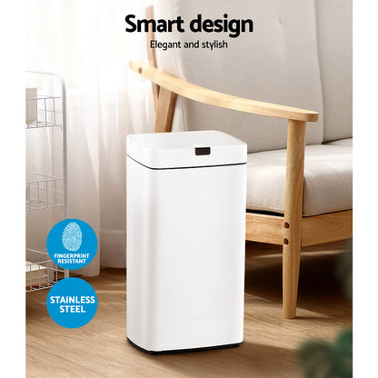 45L Automatic Motion Sensor Bin – White