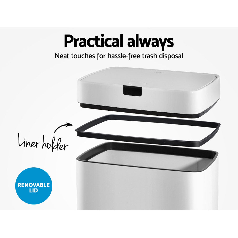 45L Automatic Motion Sensor Bin – White