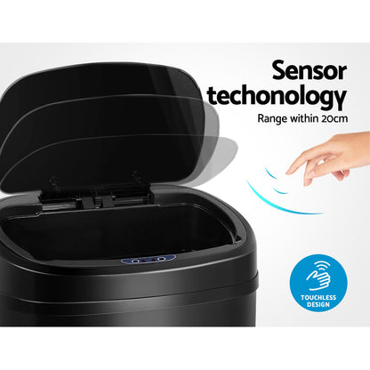 68L Motion Sensor Bin – Automatic, Black, Hands-Free