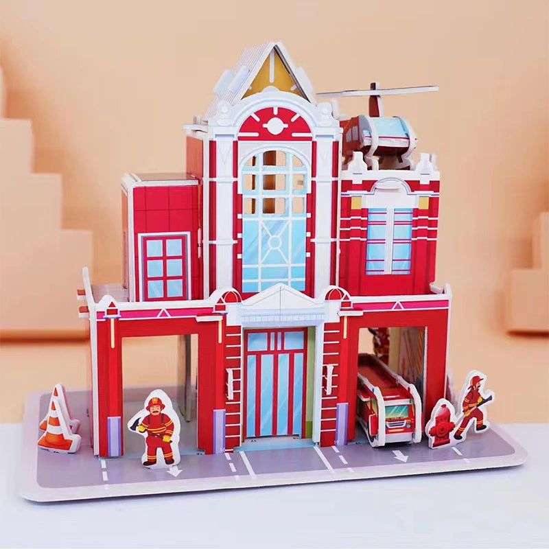 Kids DIY 3D House & Castle Building Puzzle - MASS FABRICATIONS 