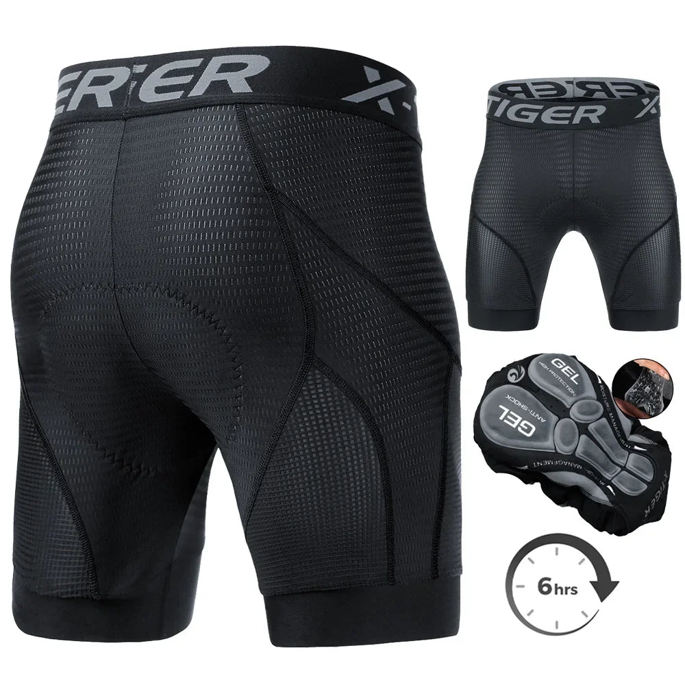 X-TIGER Men's Cycling Underwear Shorts - 5D gel padding - MASS FABRICATIONS 