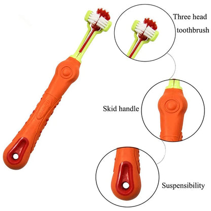 Three-Head Multi-angle Pet Toothbrush - MASS FABRICATIONS 