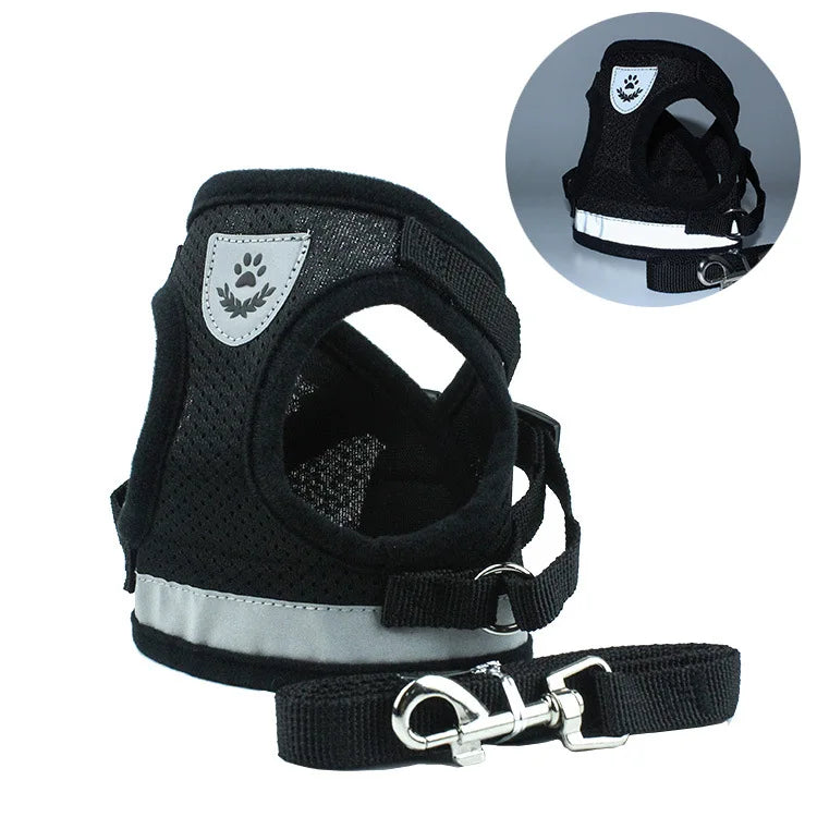 Reflective Safety Pet Dog Harness and Leash Set - MASS FABRICATIONS 