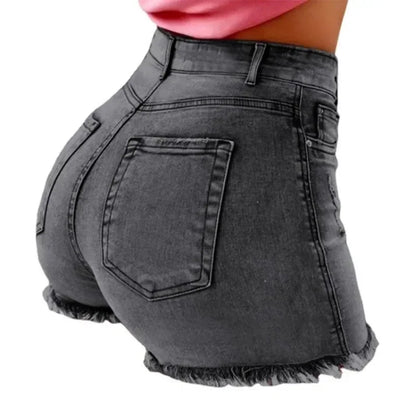 Women's High Waist Stretch Denim Shorts