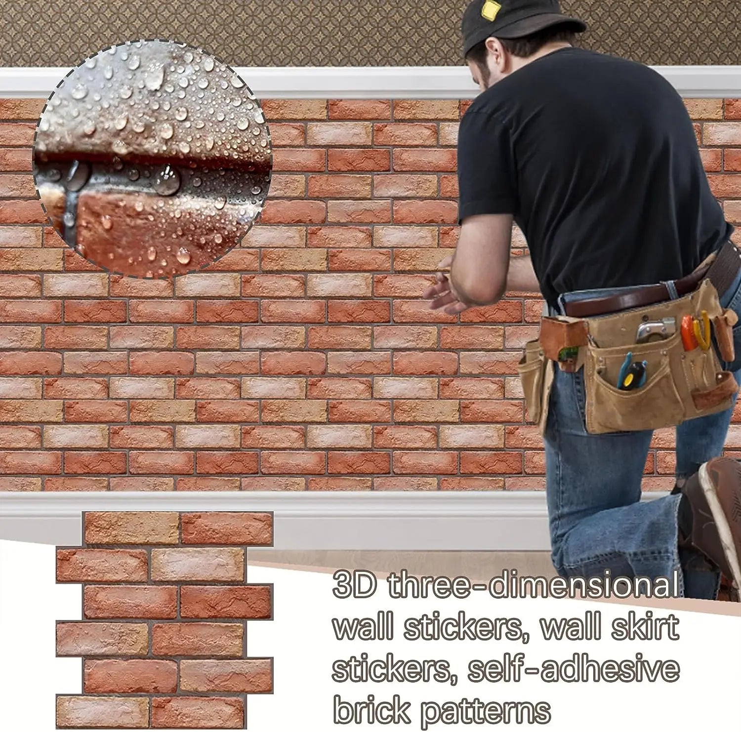 Self Adhesive Waterproof 3D Brick Wall Panels - MASS FABRICATIONS 