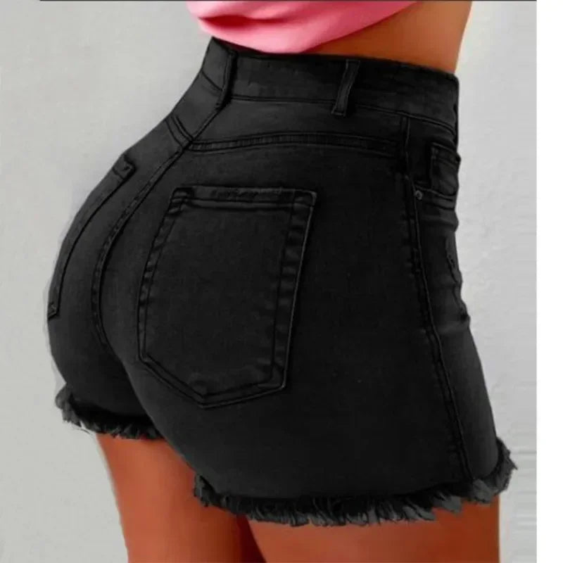 Women's High Waist Stretch Denim Shorts