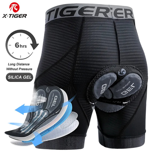 X-TIGER Men's Cycling Underwear Shorts - 5D gel padding - MASS FABRICATIONS 