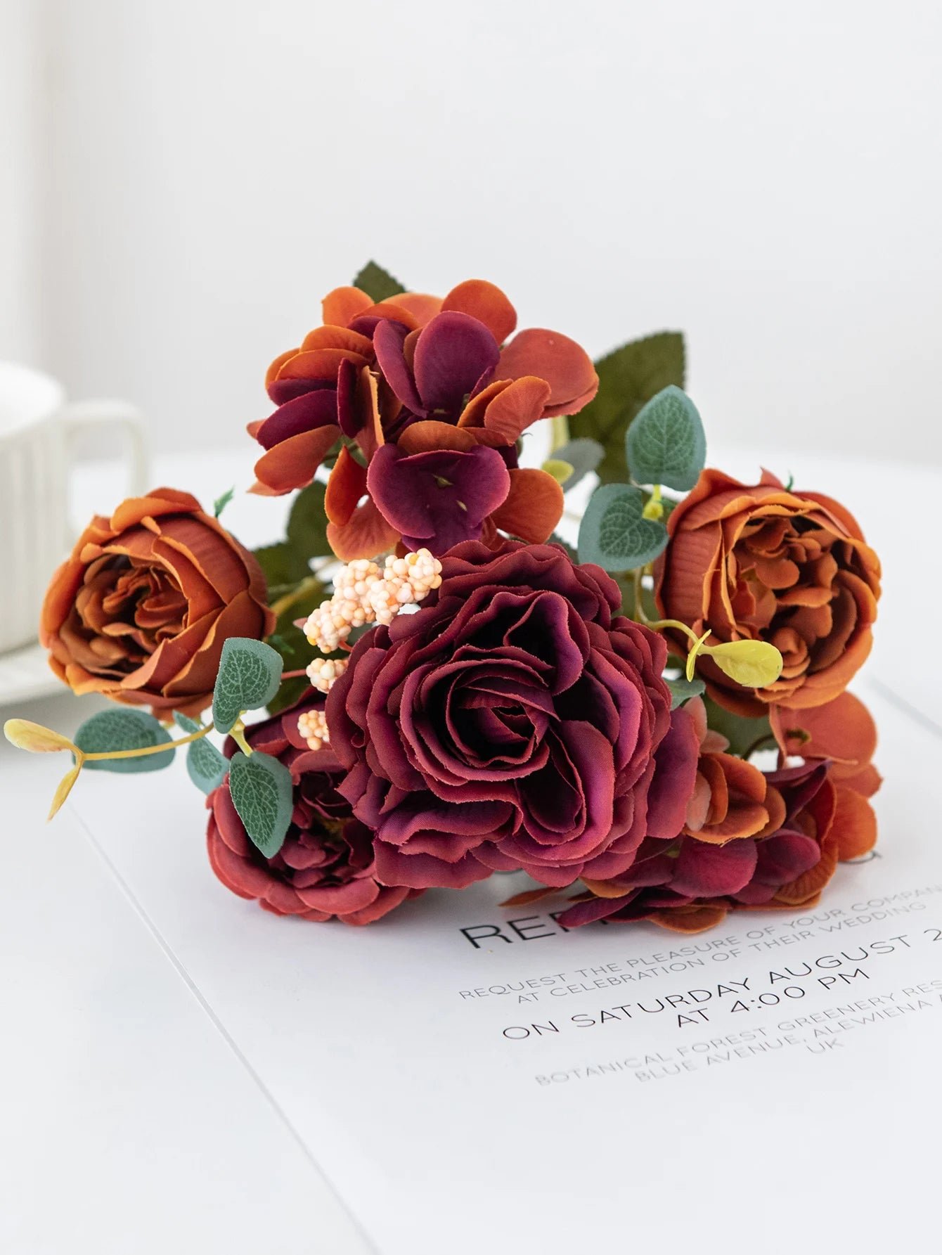 Artificial Retro Silk Rose Bouquet - MASS FABRICATIONS 