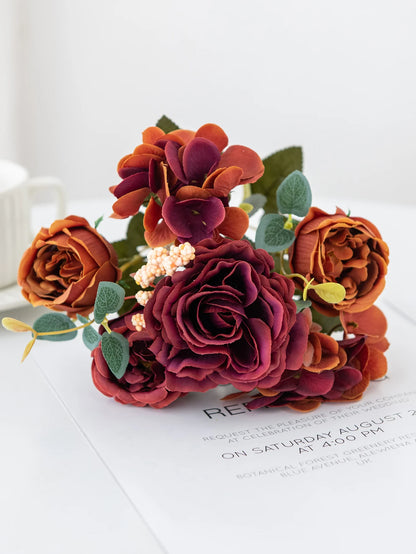 Artificial Retro Silk Rose Bouquet - MASS FABRICATIONS 