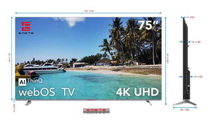 EMETE 75″ Frameless 4K UHD Smart TV with webOS
