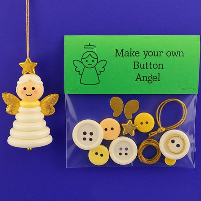 Christmas Button Ornament Craft Kit – Festive Angel