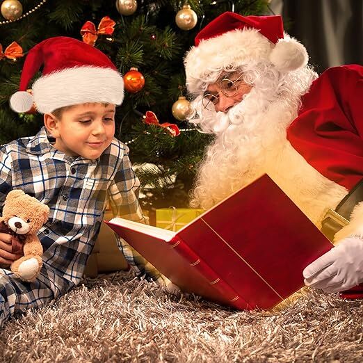 3-Pack Velvet Santa Hats for Adults & Teens – Fluffy Plush Christmas Hats