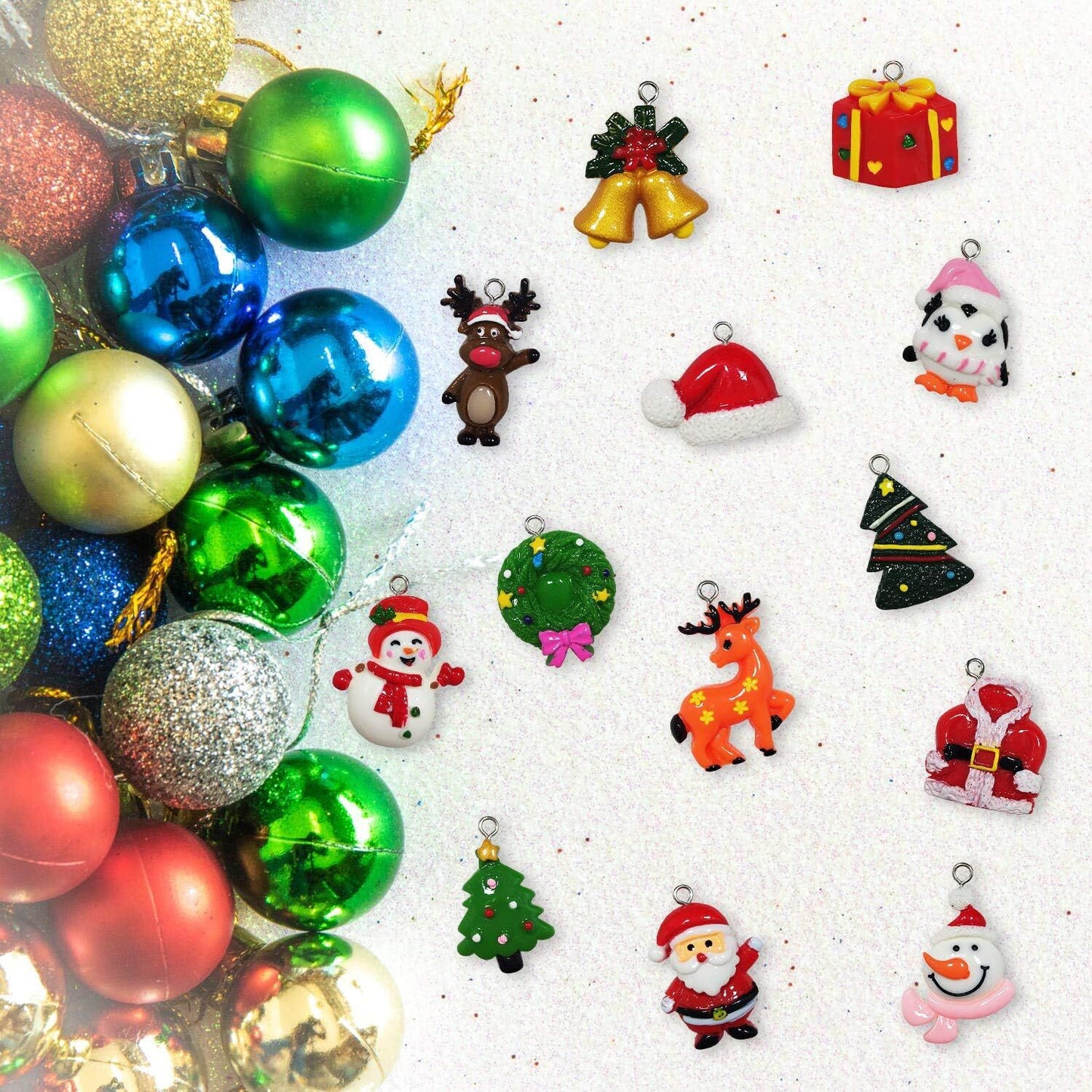 60pcs Mini Christmas Ornaments – Small Resin Decorations for Mini Trees & Crafts