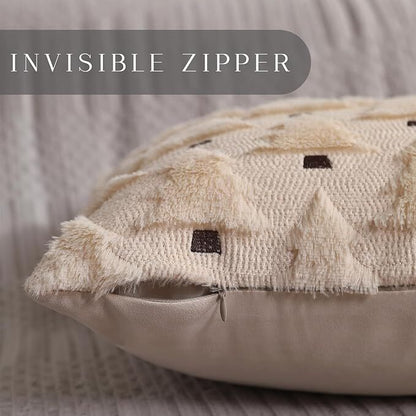 Set of 2 Green Christmas Pillow Covers 18x18 inch