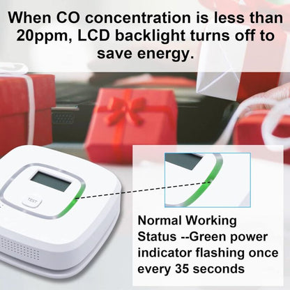 Carbon Monoxide Detector – Battery Operated with Digital Display & Dual Alarm