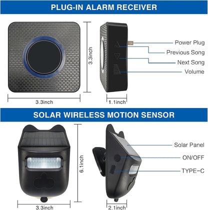 Solar Driveway Alarm – Wireless Weatherproof Infrared Detector