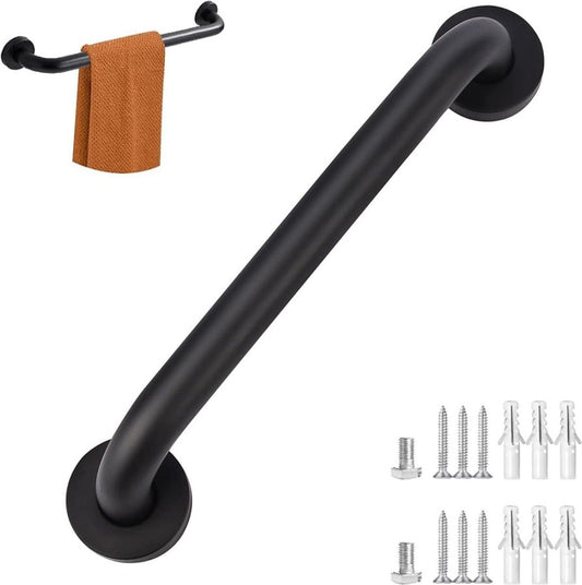 Matte Black Wall Grab Bar – 30cm