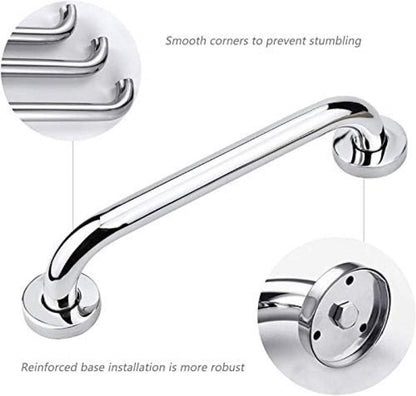 Stainless Steel Shower Grab Bar – 30cm, Silver, 100kg Capacity