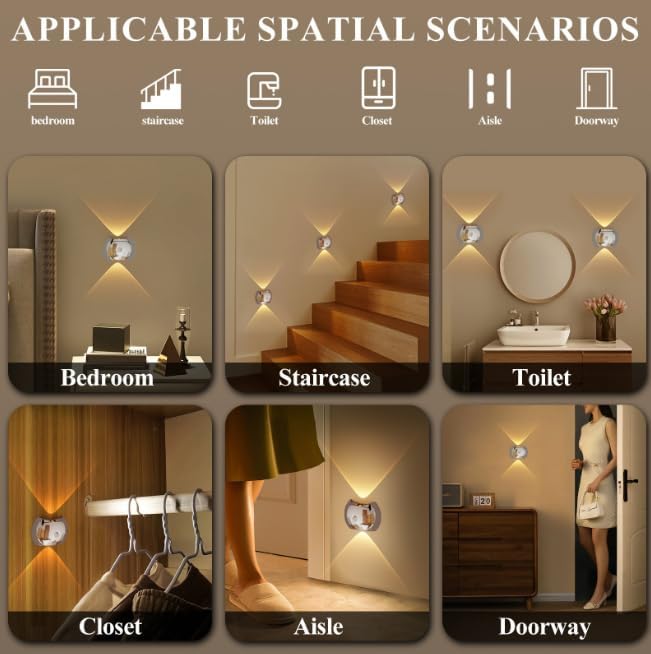 Rechargeable Magnetic Motion Sensor Wall Lamp – White