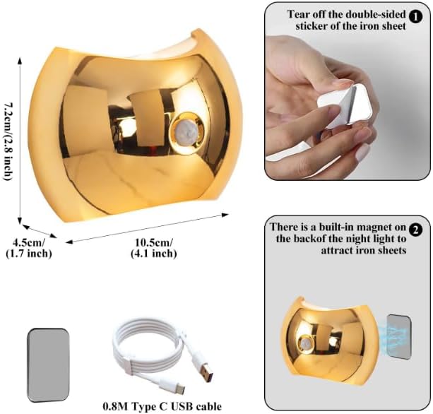 Rechargeable Magnetic Motion Sensor Wall Lamp – Light Wood