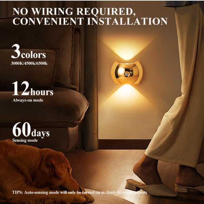 Rechargeable Magnetic Motion Sensor Wall Lamp – Light Wood