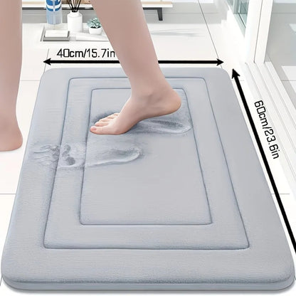 Grey Geometric Pattern Anti-Slip Bath Mat