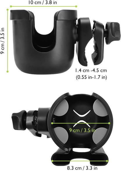 2-in-1 Walker Cup & Phone Holder – Universal Clip-On